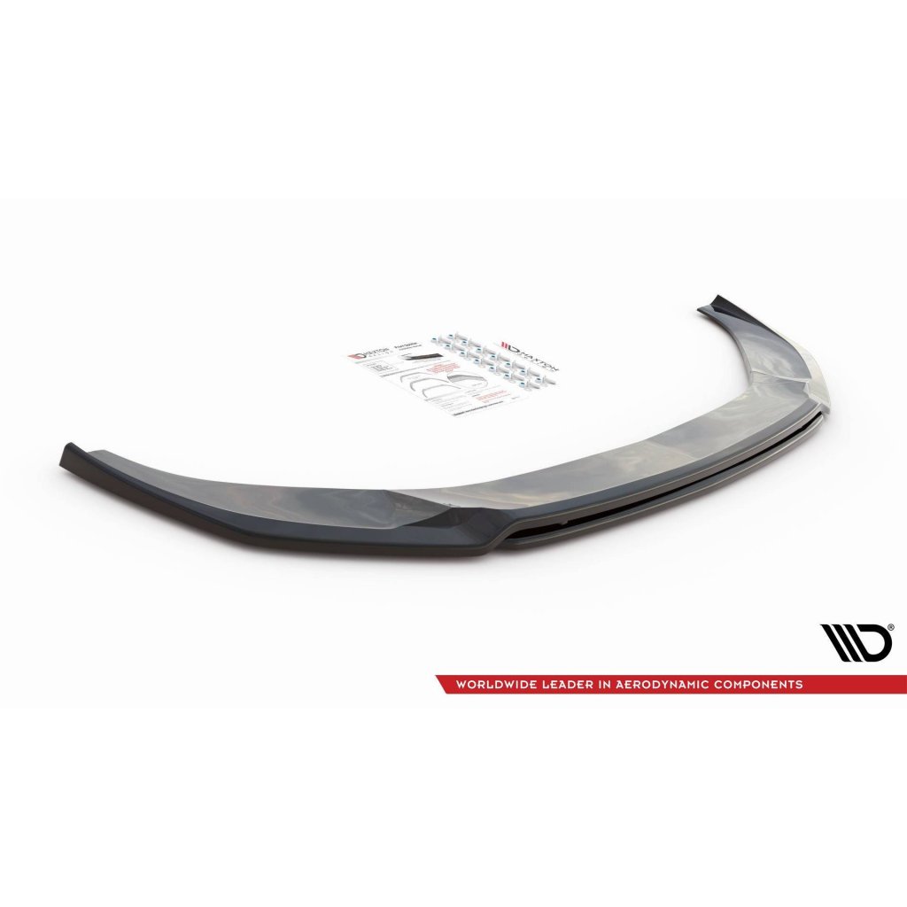 Maxton Design spoiler pod přední nárazník ver.3 pro Audi S6 C8, černý lesklý plast ABS