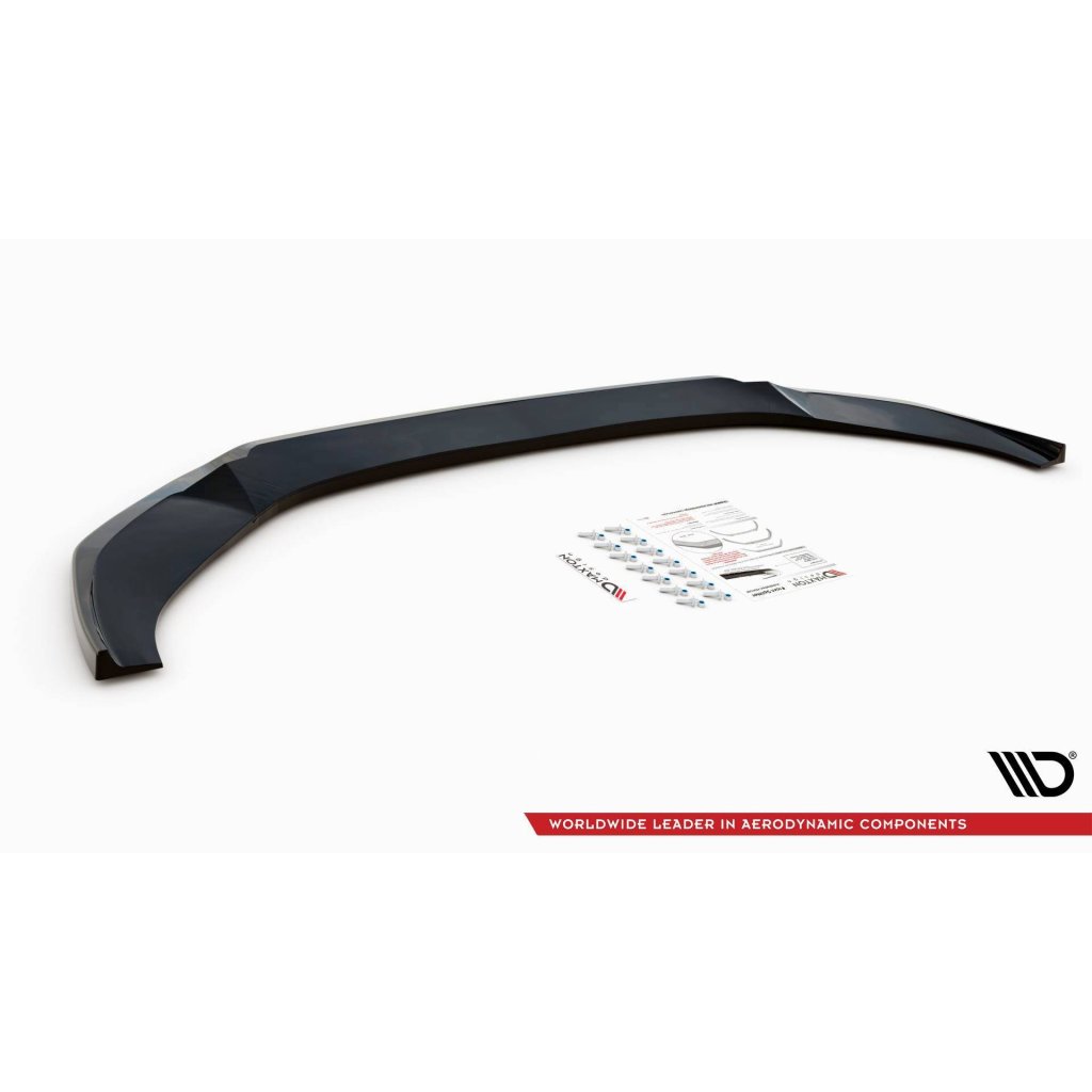 Maxton Design spoiler pod přední nárazník ver.3 pro Audi S6 C8, černý lesklý plast ABS