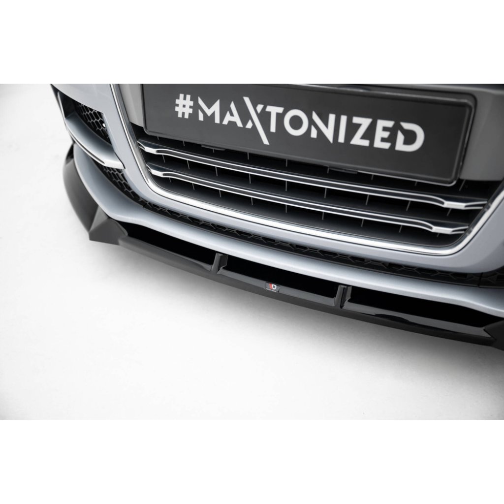 Maxton Design spoiler pod přední nárazník ver.3 pro Audi TT 8J Facelift, černý lesklý plast ABS, S-Line