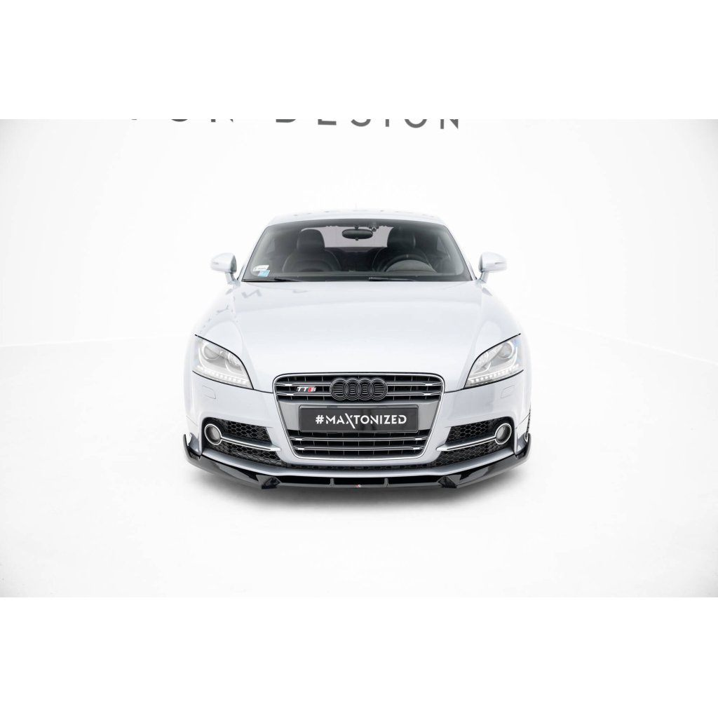 Maxton Design spoiler pod přední nárazník ver.3 pro Audi TT S Mk2 (8J), Mk2 (8J) Facelift, černý lesklý plast ABS