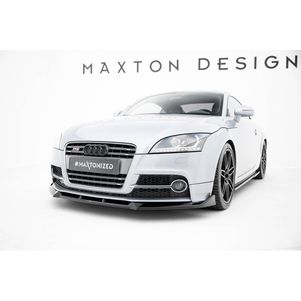 Maxton Design spoiler pod přední nárazník ver.3 pro Audi TT S Mk2 (8J), Mk2 (8J) Facelift, černý lesklý plast ABS