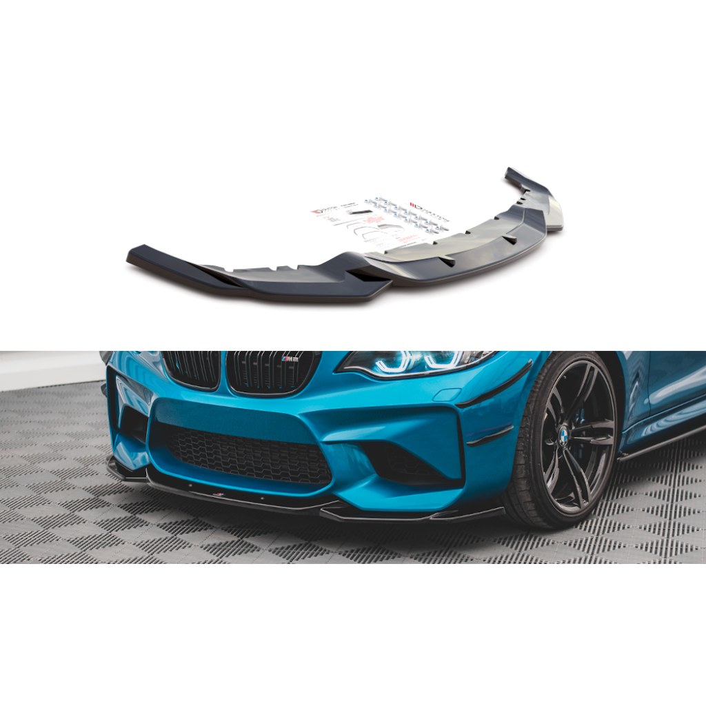 Maxton Design spoiler pod přední nárazník ver.3 pro BMW M2 F87, černý lesklý plast ABS