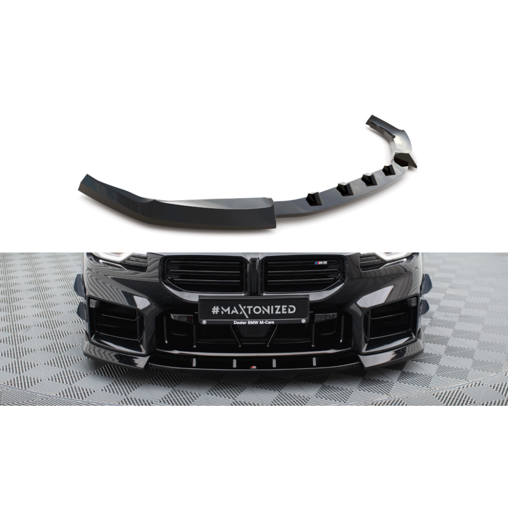 Maxton Design spoiler pod přední nárazník ver.3 pro BMW M2 G87, černý lesklý plast ABS
