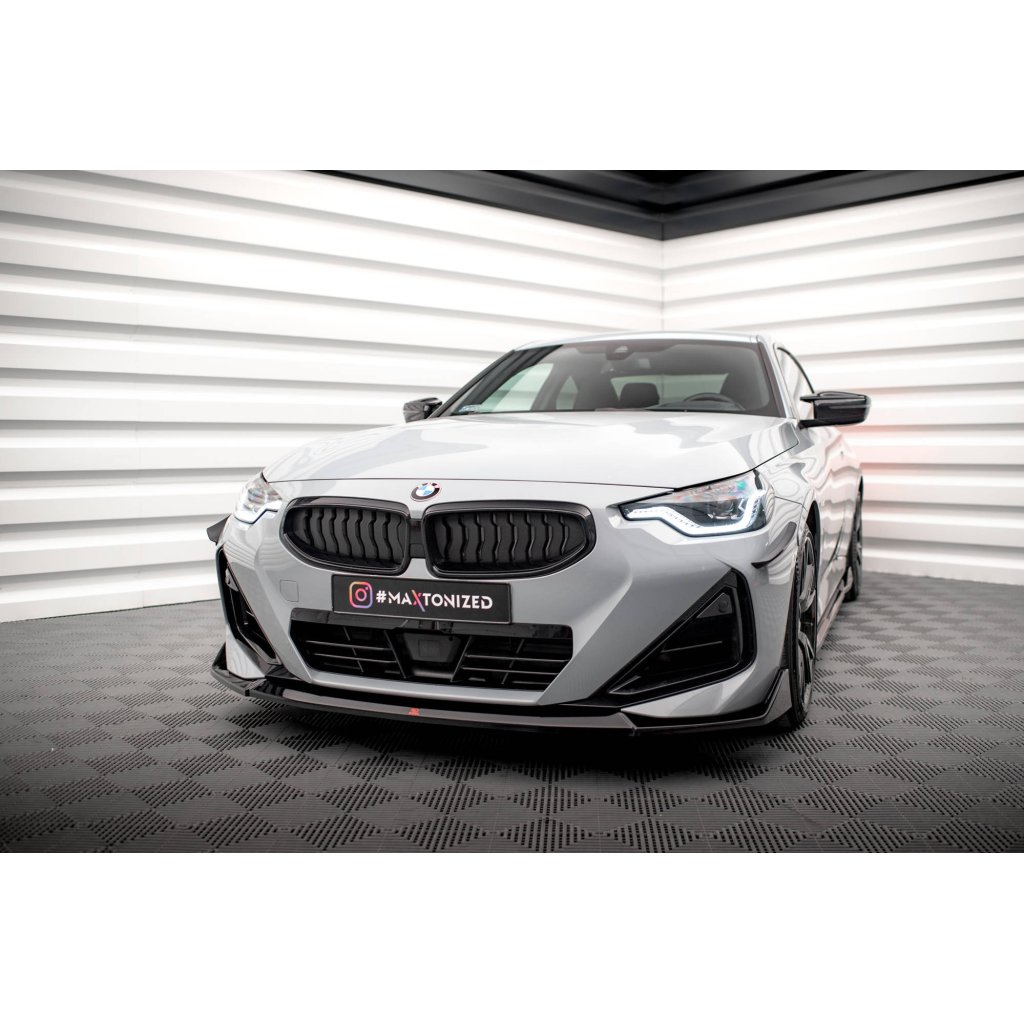Maxton Design spoiler pod přední nárazník ver.3 pro BMW řada 2 G42 M240i, G42 M-Pack, černý lesklý plast ABS