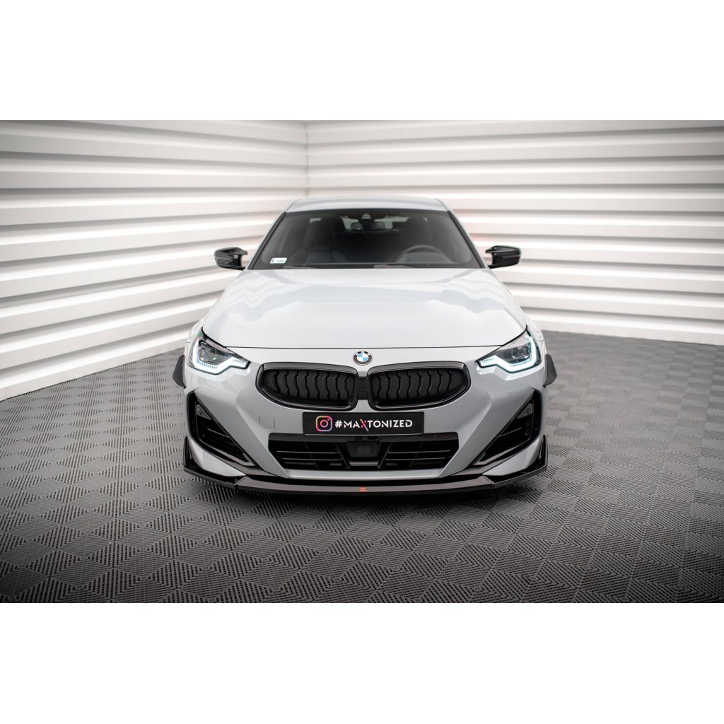 Maxton Design spoiler pod přední nárazník ver.3 pro BMW řada 2 G42 M240i, G42 M-Pack, černý lesklý plast ABS