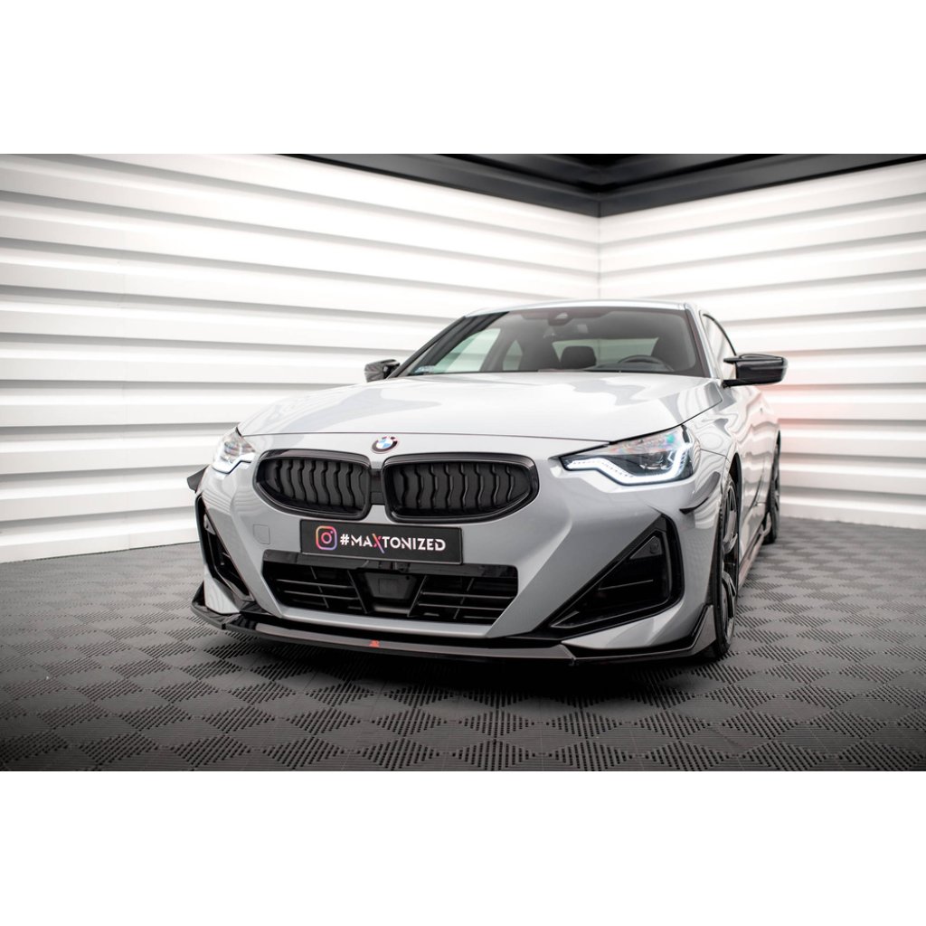 Maxton Design spoiler pod přední nárazník ver.3 pro BMW řada 2 G42 M240i, G42 M-Pack, černý lesklý plast ABS