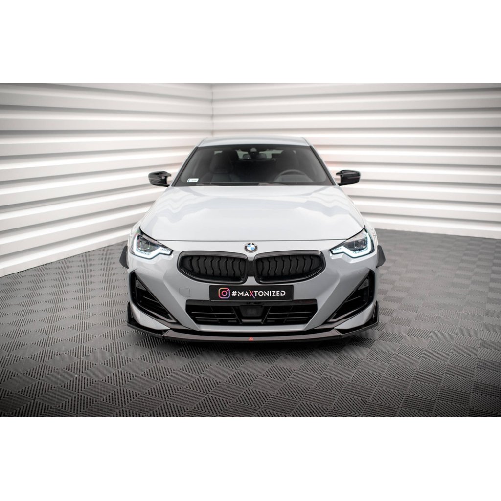 Maxton Design spoiler pod přední nárazník ver.3 pro BMW řada 2 G42 M240i, G42 M-Pack, černý lesklý plast ABS