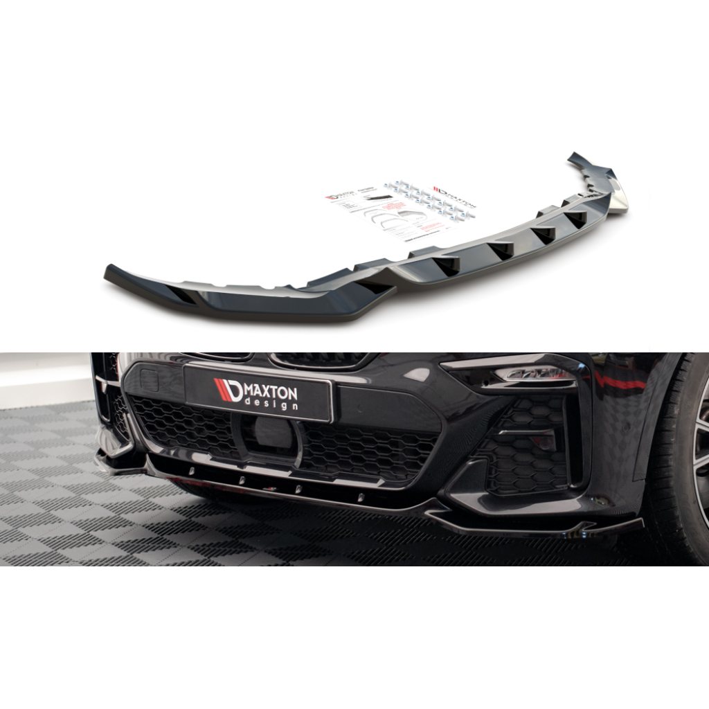 Maxton Design spoiler pod přední nárazník ver.3 pro BMW X7 G07, černý lesklý plast ABS, M-Pack