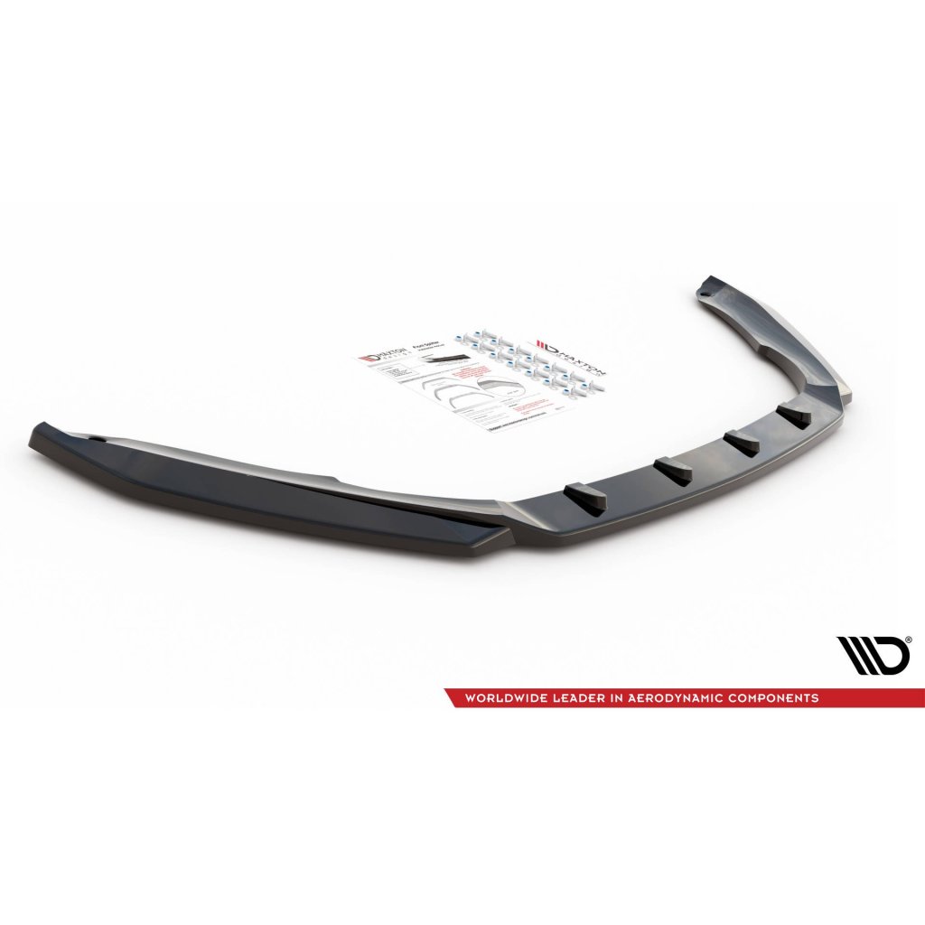 Maxton Design spoiler pod přední nárazník ver.3 pro Škoda Octavia RS Facelift Mk3, černý lesklý plast ABS