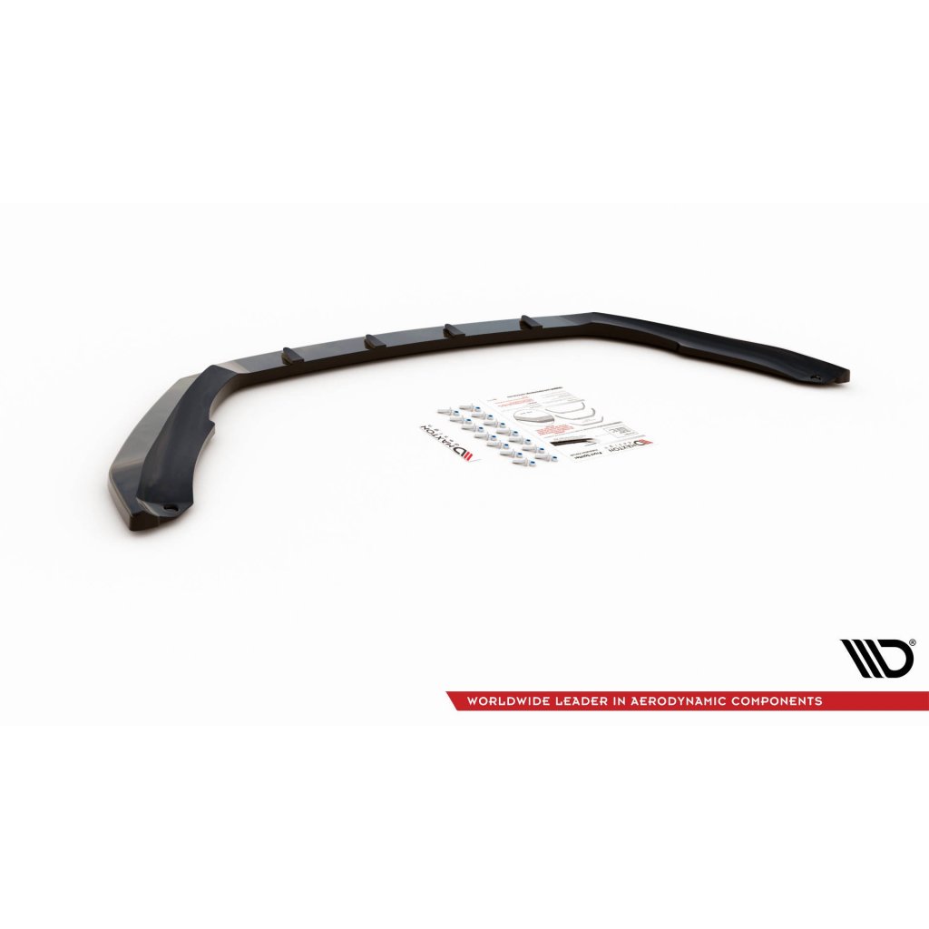 Maxton Design spoiler pod přední nárazník ver.3 pro Škoda Octavia RS Facelift Mk3, černý lesklý plast ABS