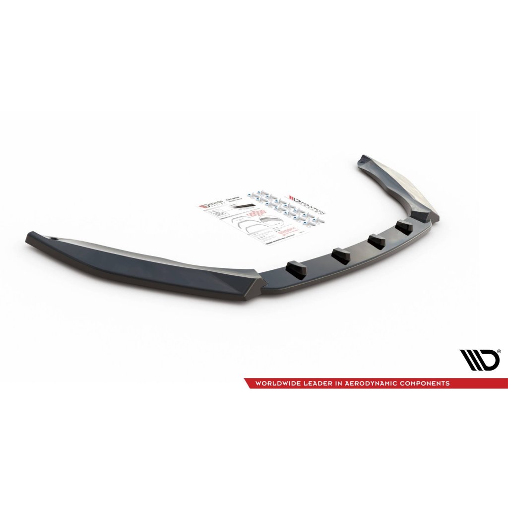 Maxton Design spoiler pod přední nárazník ver.3 pro Škoda Octavia RS Mk3, černý lesklý plast ABS