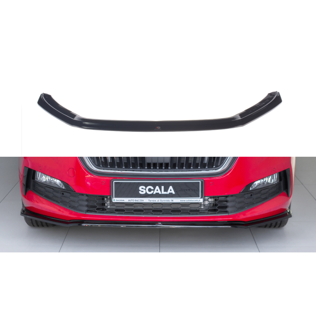 Maxton Design spoiler pod přední nárazník ver.3 pro Škoda Scala, černý lesklý plast ABS