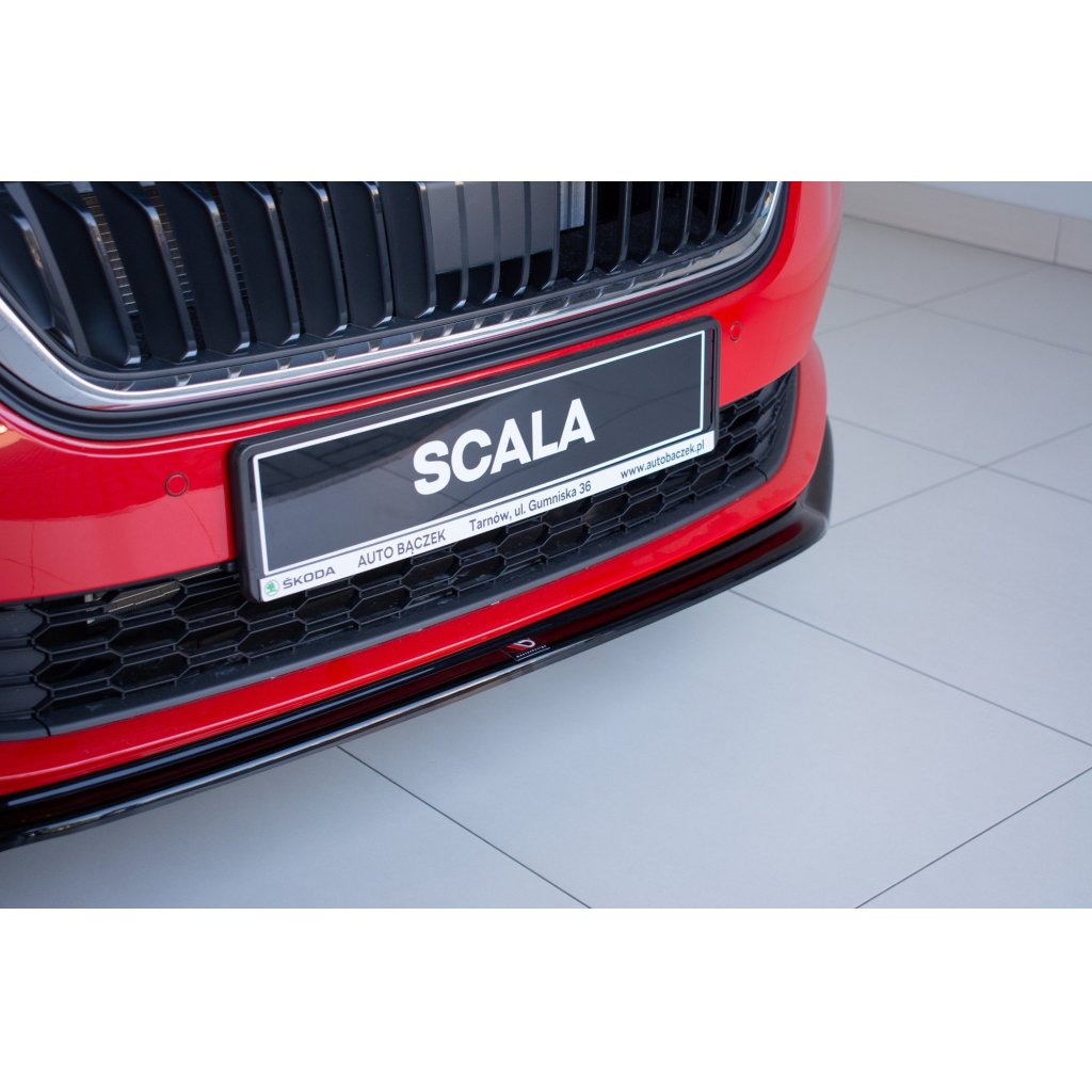 Maxton Design spoiler pod přední nárazník ver.3 pro Škoda Scala, černý lesklý plast ABS