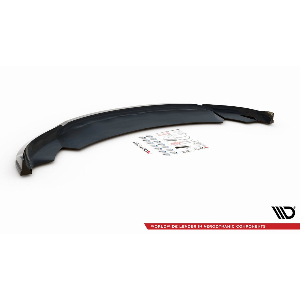 Maxton Design spoiler pod přední nárazník ver.3 pro Tesla Model 3 Mk1, černý lesklý plast ABS