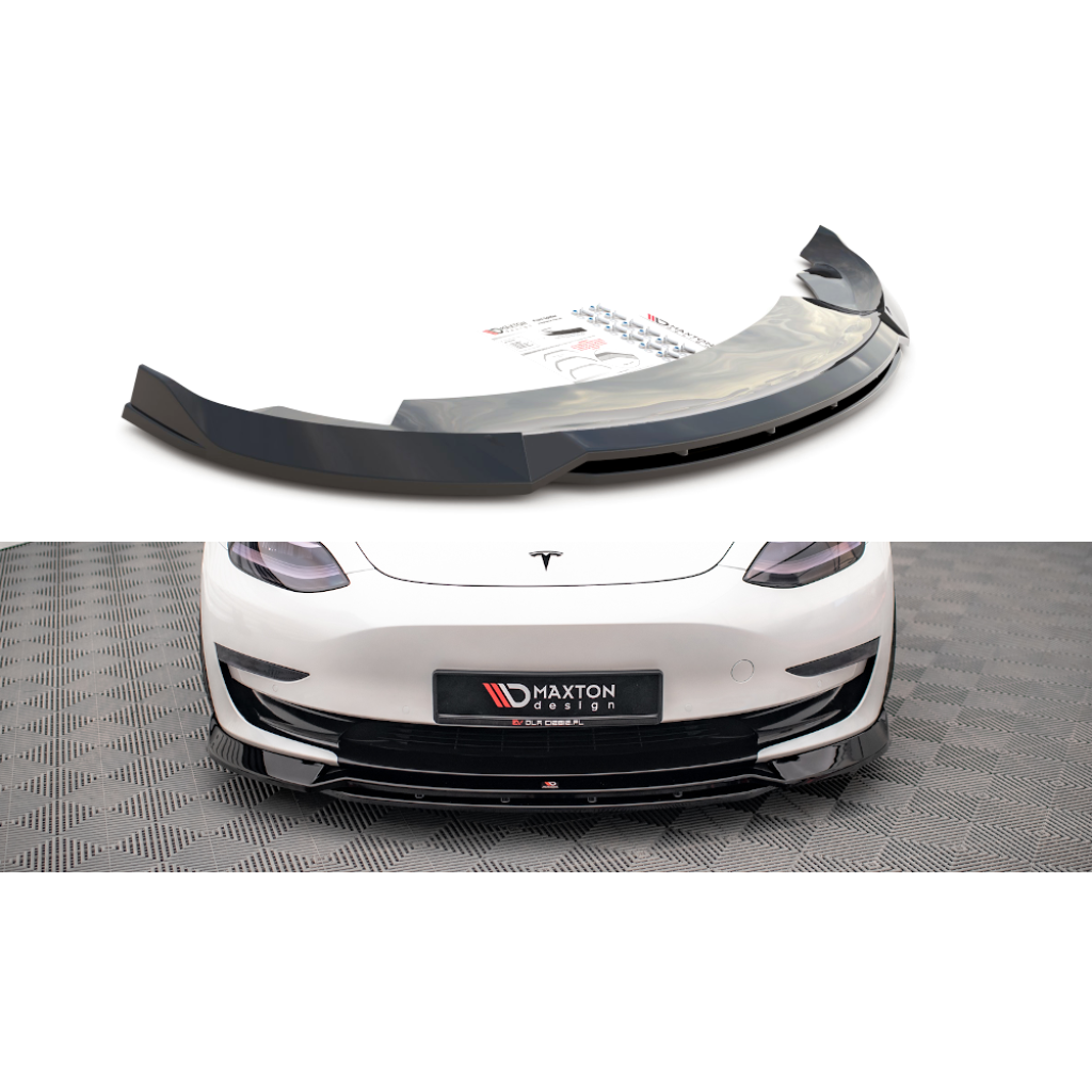Maxton Design spoiler pod přední nárazník ver.3 pro Tesla Model 3 Mk1, plast ABS bez povrchové úpravy