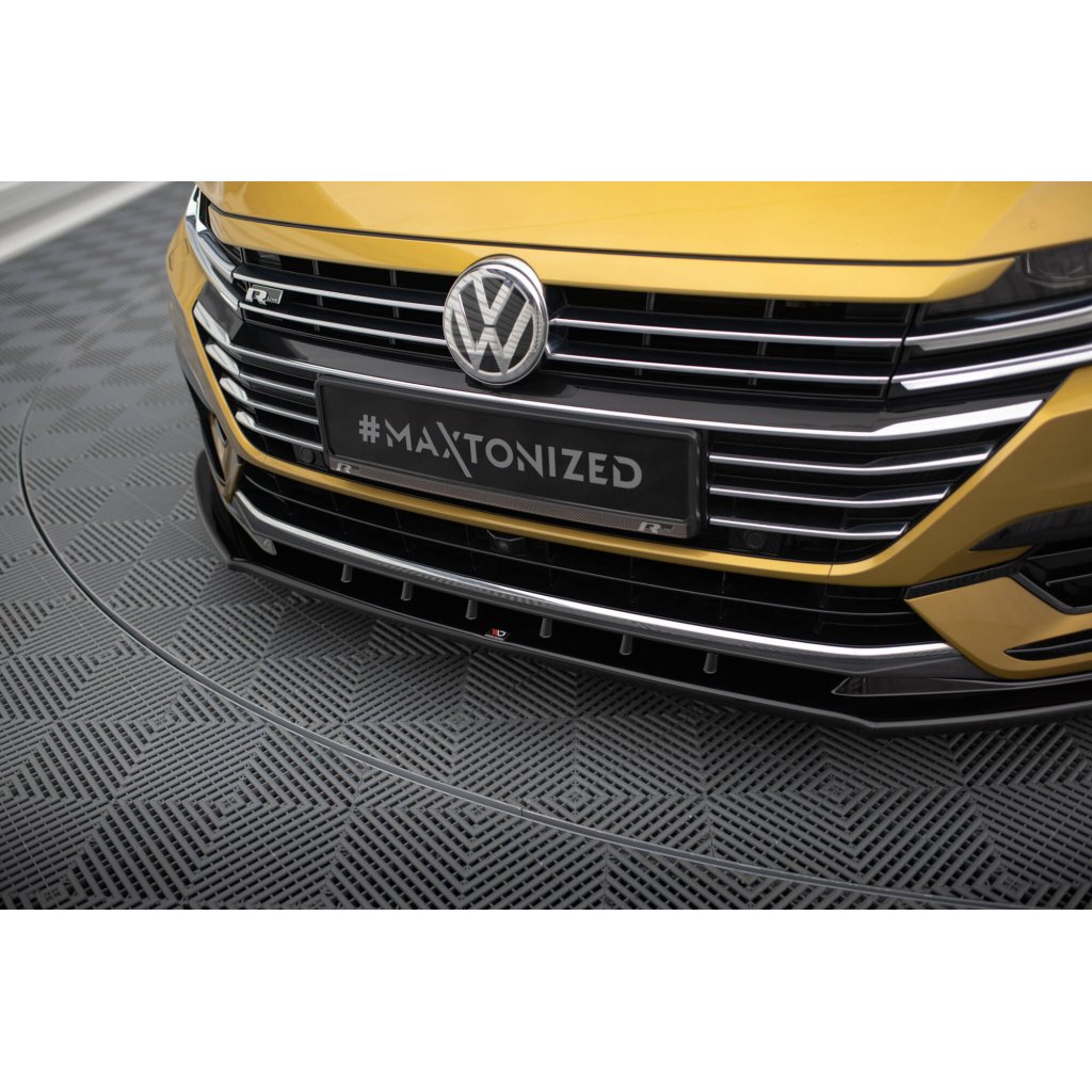 Maxton Design spoiler pod přední nárazník ver.3 pro Volkswagen Arteon, černý lesklý plast ABS