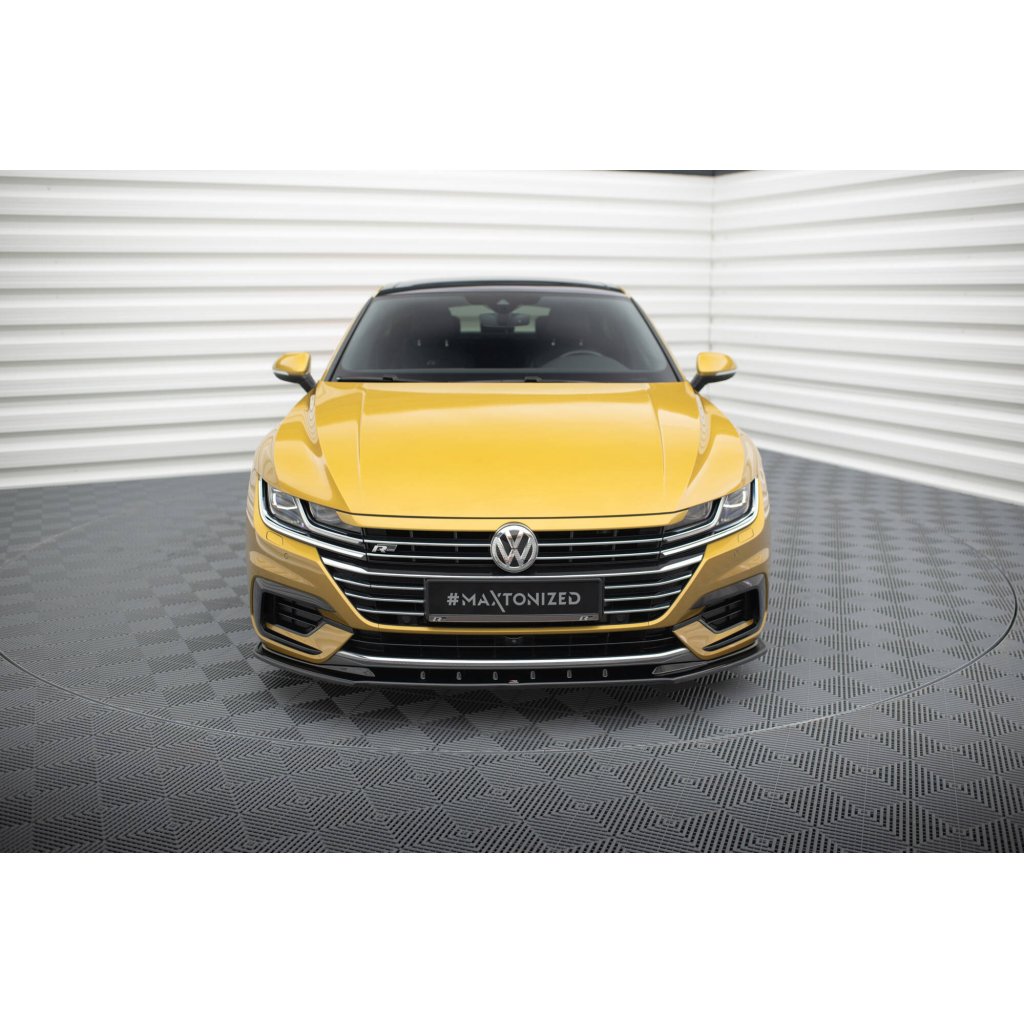 Maxton Design spoiler pod přední nárazník ver.3 pro Volkswagen Arteon, černý lesklý plast ABS