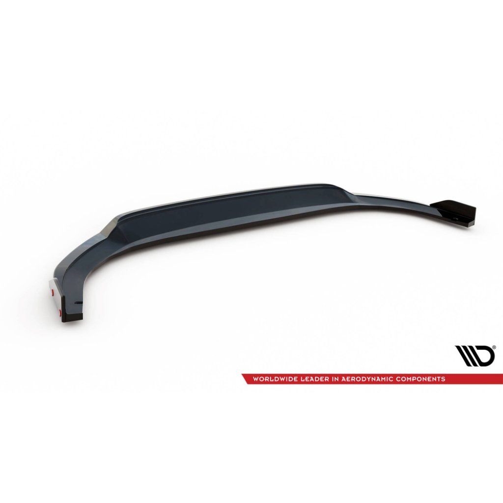 Maxton Design spoiler pod přední nárazník ver.3 s křidélky pro Volkswagen Golf R-Line Mk8 Facelift, černý lesklý plast ABS