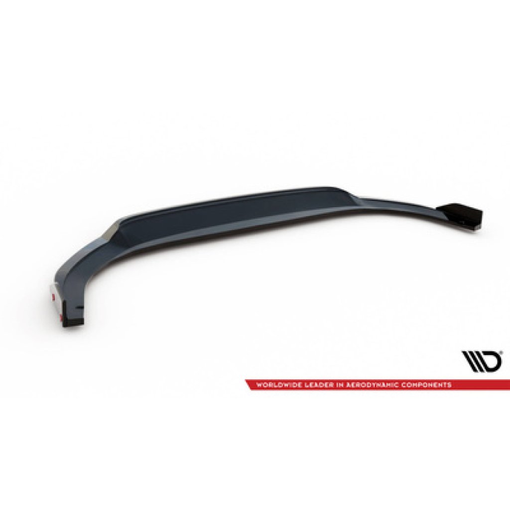 Maxton Design spoiler pod přední nárazník ver.3 s křidélky pro Volkswagen Golf R-Line Mk8 Facelift, černý lesklý plast ABS