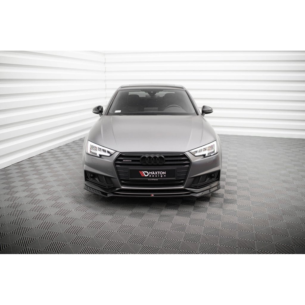Maxton Design spoiler pod přední nárazník ver.4 pro Audi S4 B9, černý lesklý plast ABS