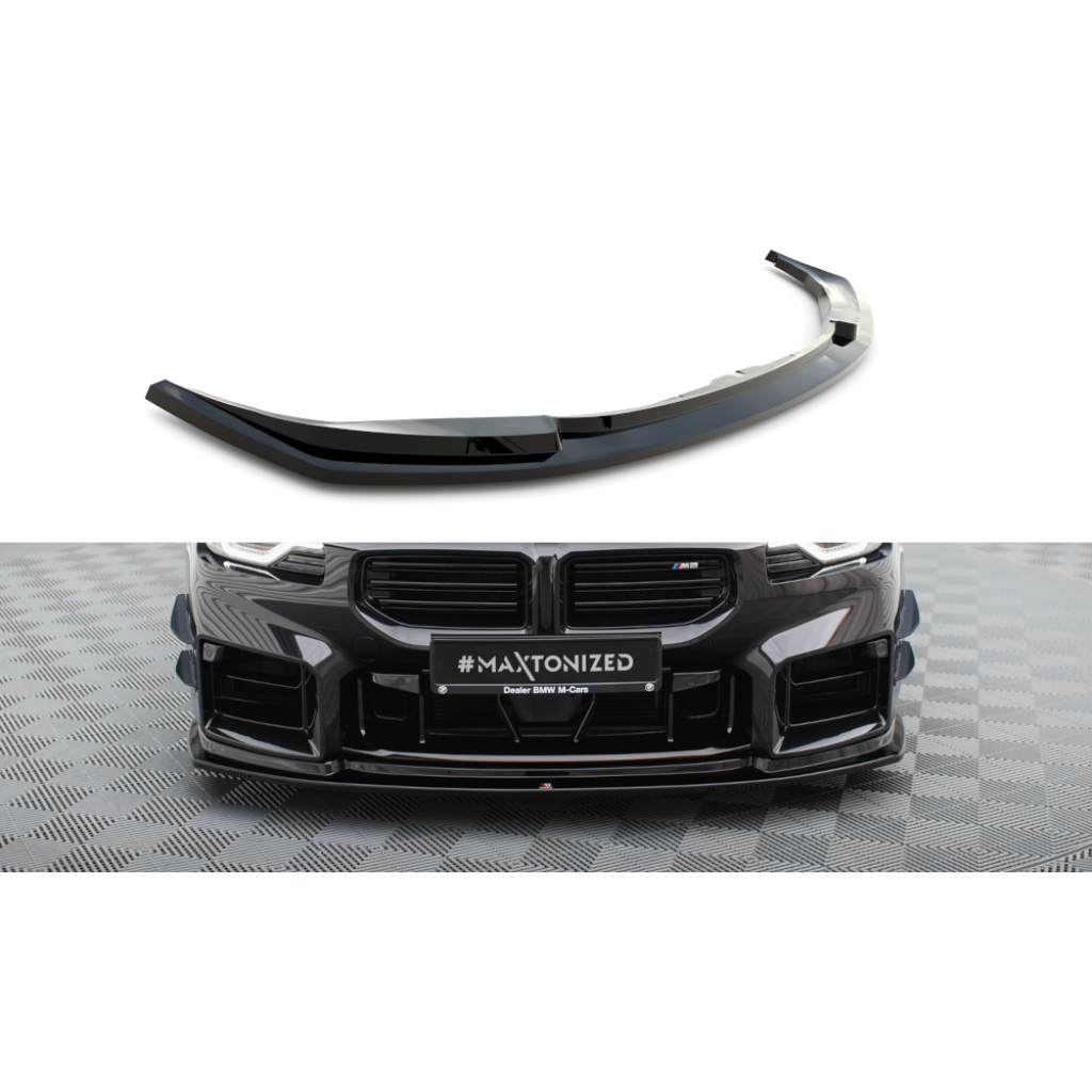 Maxton Design spoiler pod přední nárazník ver.4 pro BMW M2 G87, černý lesklý plast ABS