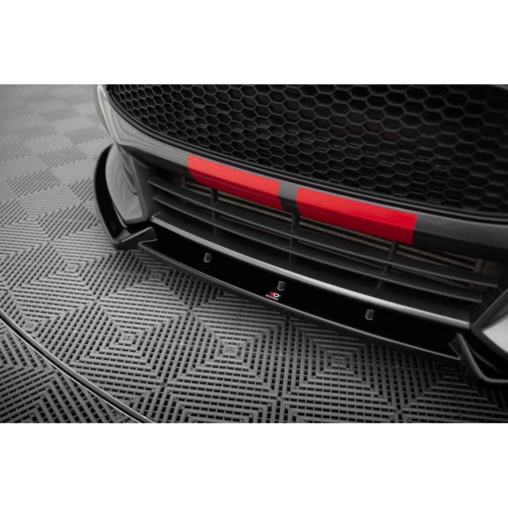 Maxton Design spoiler pod přední nárazník ver.4 pro Ford Focus ST Mk3 Facelift, černý lesklý plast ABS