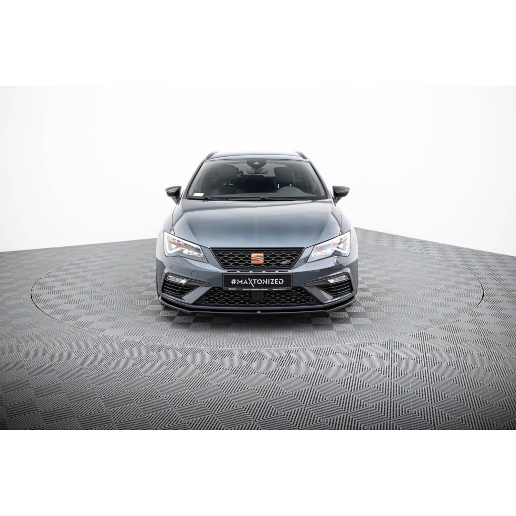 Maxton Design spoiler pod přední nárazník ver.4 pro Seat Leon Cupra Mk3 Facelift, černý lesklý plast ABS