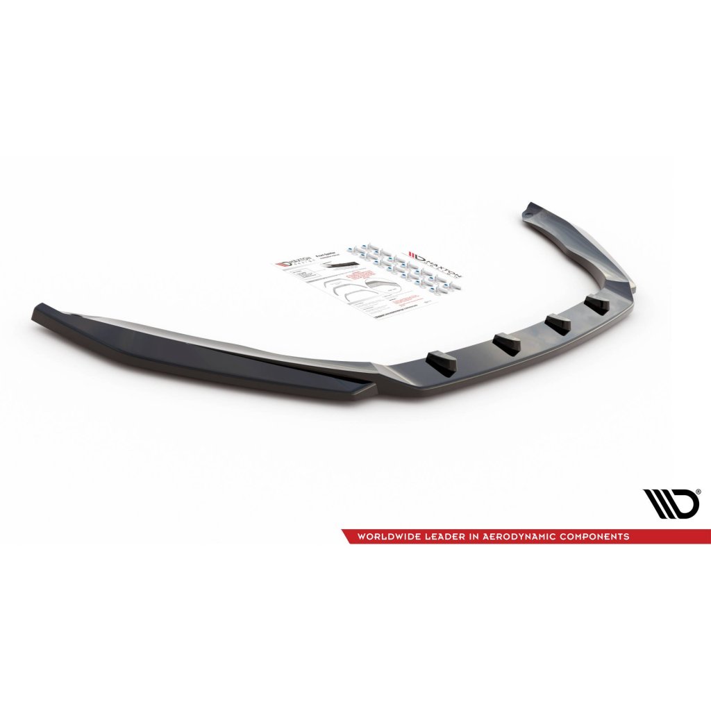 Maxton Design spoiler pod přední nárazník ver.4 pro Škoda Octavia RS Mk3, černý lesklý plast ABS