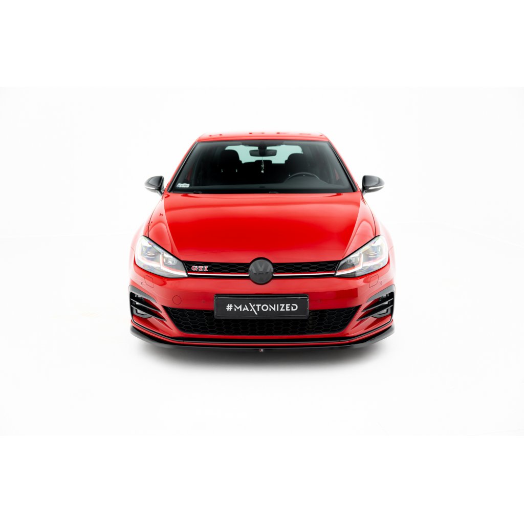 Maxton Design spoiler pod přední nárazník ver.4 pro Volkswagen Golf GTI Mk7 Facelift, černý lesklý plast ABS