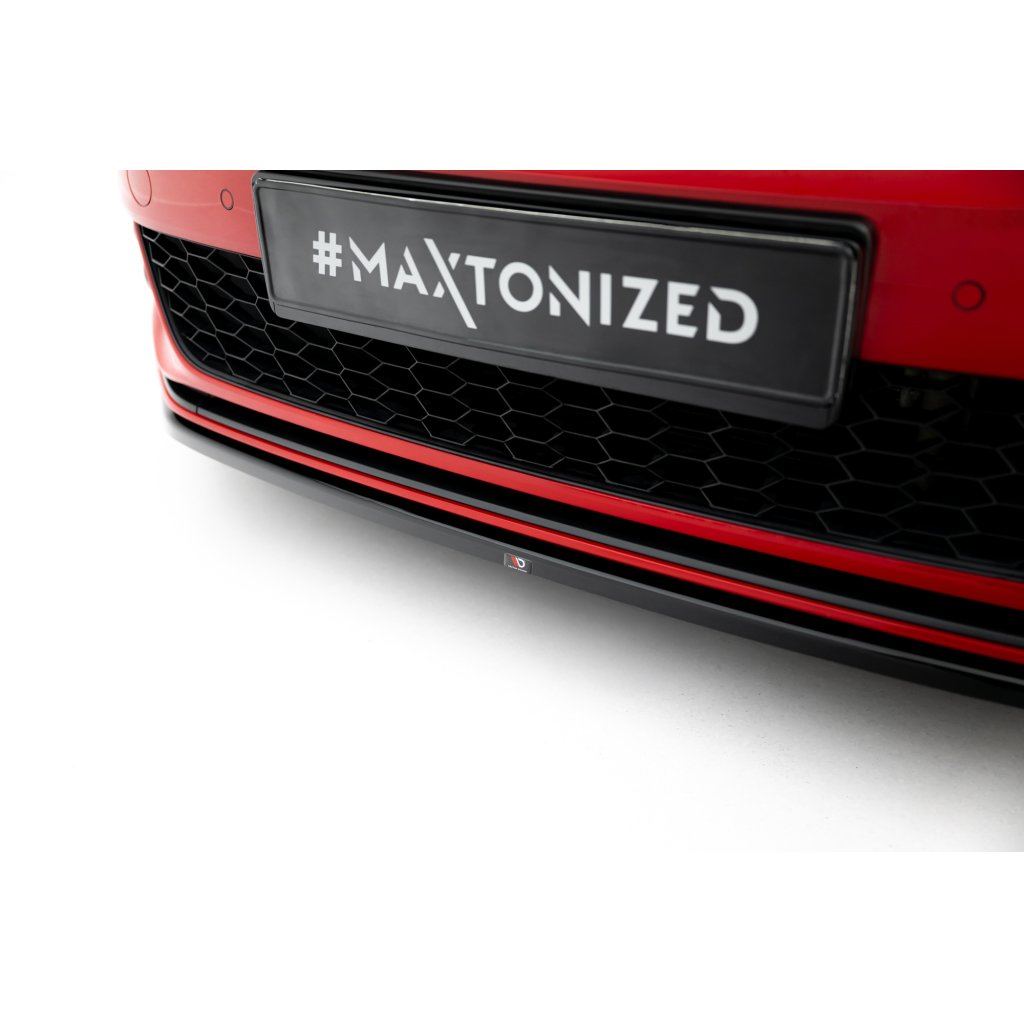 Maxton Design spoiler pod přední nárazník ver.4 pro Volkswagen Golf GTI Mk7 Facelift, černý lesklý plast ABS