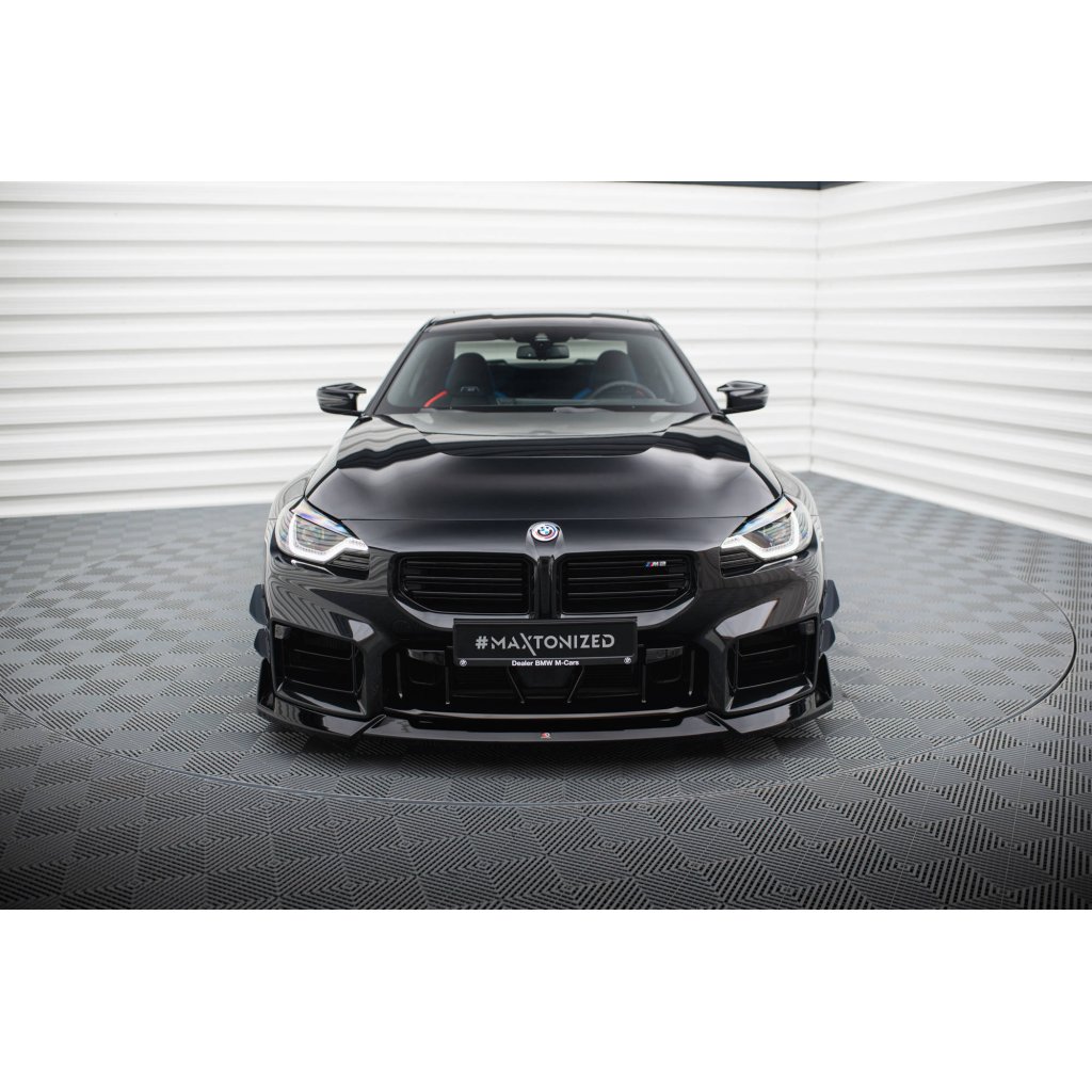 Maxton Design spoiler pod přední nárazník ver.5 pro BMW M2 G87, černý lesklý plast ABS