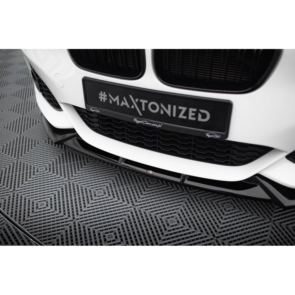 Maxton Design spoiler pod přední nárazník ver.5 pro BMW řada 1 F20- F21 Facelift, černý lesklý plast ABS, M-Pack/M140i