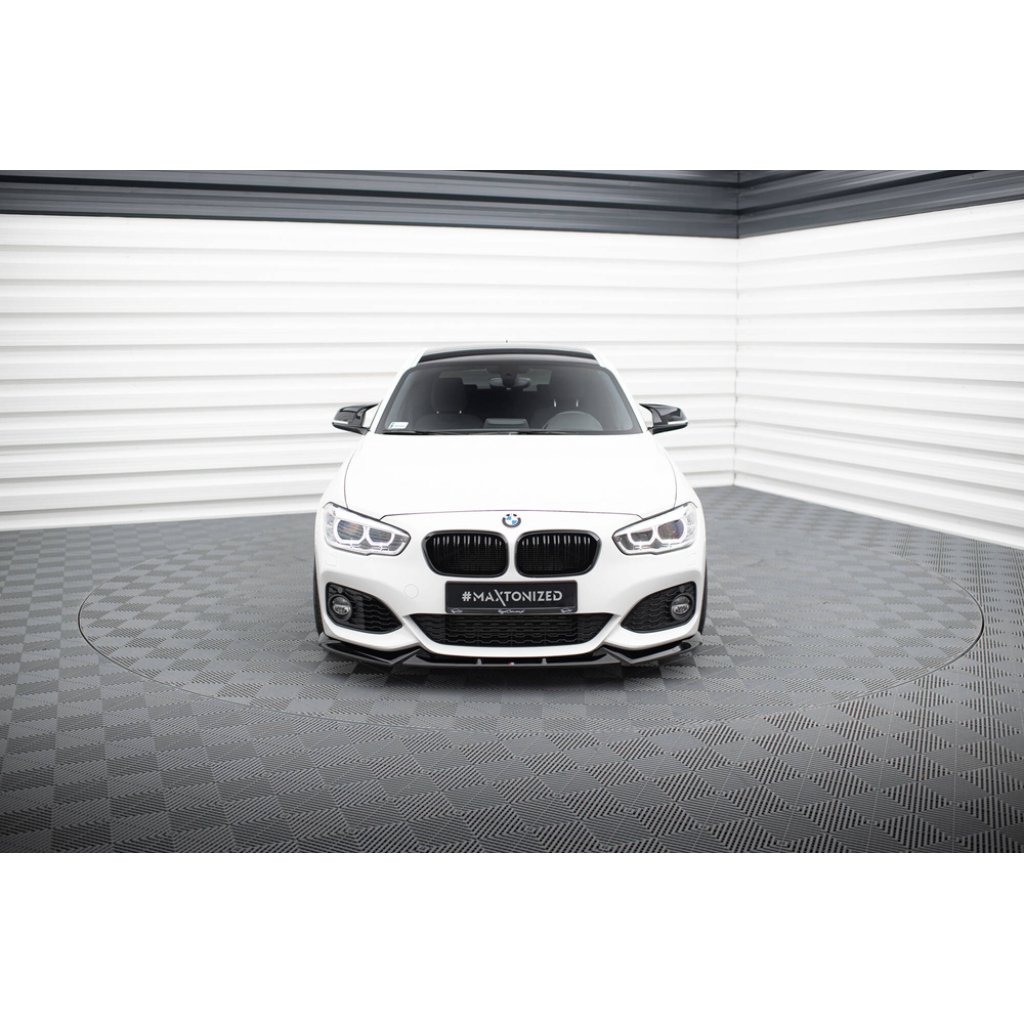 Maxton Design spoiler pod přední nárazník ver.5 pro BMW řada 1 F20- F21 Facelift, černý lesklý plast ABS, M-Pack/M140i