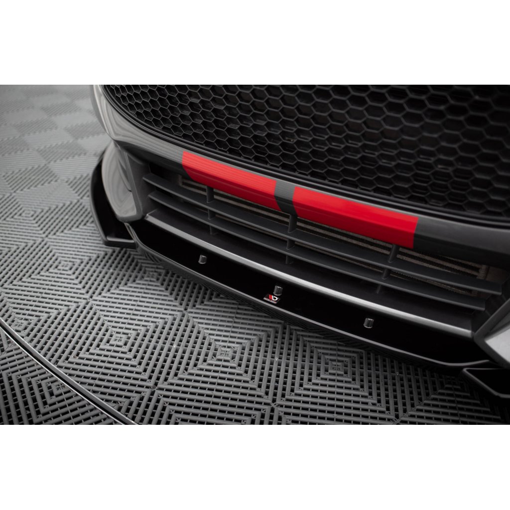 Maxton Design spoiler pod přední nárazník ver.5 pro Ford Focus ST Mk3 Facelift, černý lesklý plast ABS