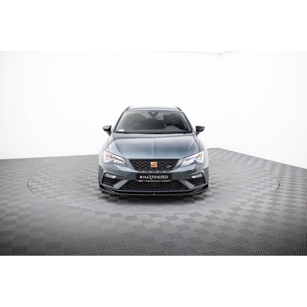Maxton Design spoiler pod přední nárazník ver.5 pro Seat Leon Cupra Mk3 Facelift, černý lesklý plast ABS