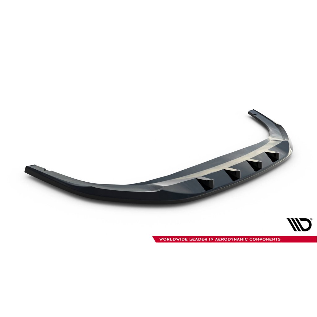 Maxton Design spoiler pod přední nárazník ver.5 pro Volkswagen Golf R-Line Mk8 Facelift, černý lesklý plast ABS