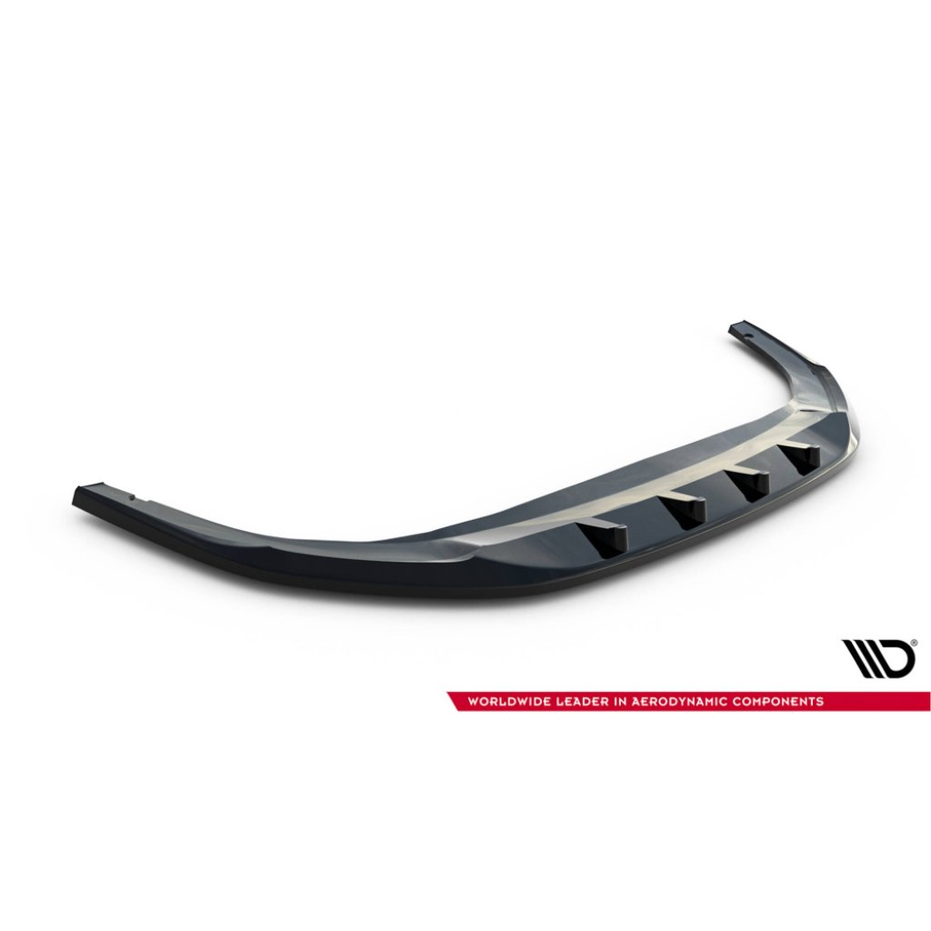 Maxton Design spoiler pod přední nárazník ver.5 pro Volkswagen Golf R-Line Mk8 Facelift, černý lesklý plast ABS