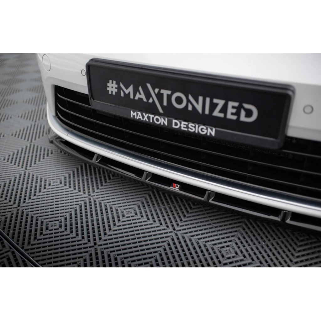 Maxton Design spoiler pod přední nárazník ver.5 pro Volkswagen Golf R Mk7, černý lesklý plast ABS