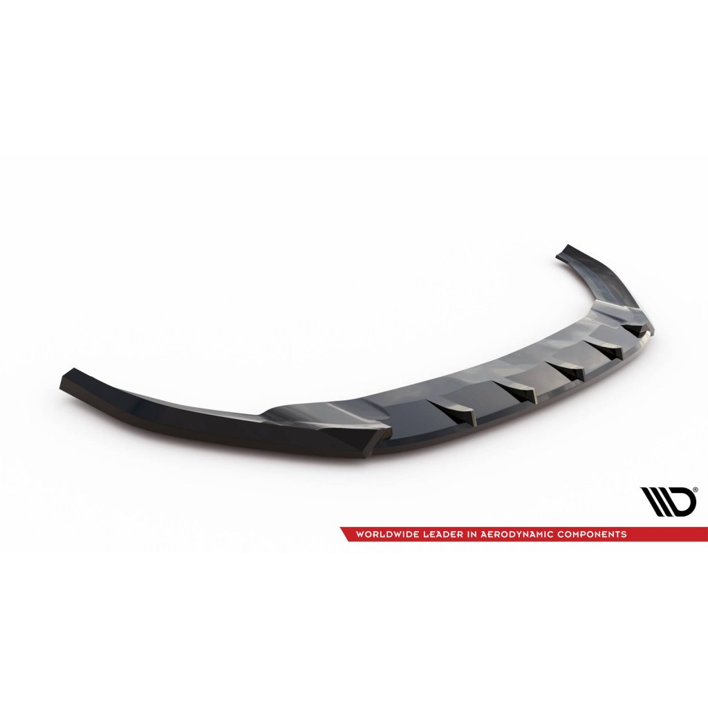 Maxton Design spoiler pod přední nárazník ver.5 pro Volkswagen Golf R Mk7, černý lesklý plast ABS