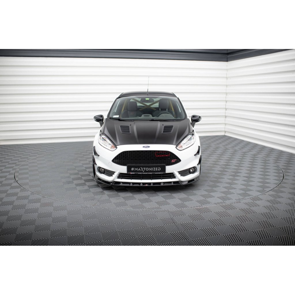 Maxton Design spoiler pod přední nárazník ver.6 pro Ford Fiesta ST Mk7 Facelift, černý lesklý plast ABS