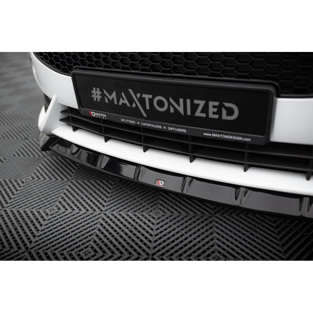 Maxton Design spoiler pod přední nárazník ver.6 pro Ford Fiesta ST Mk7 Facelift, černý lesklý plast ABS