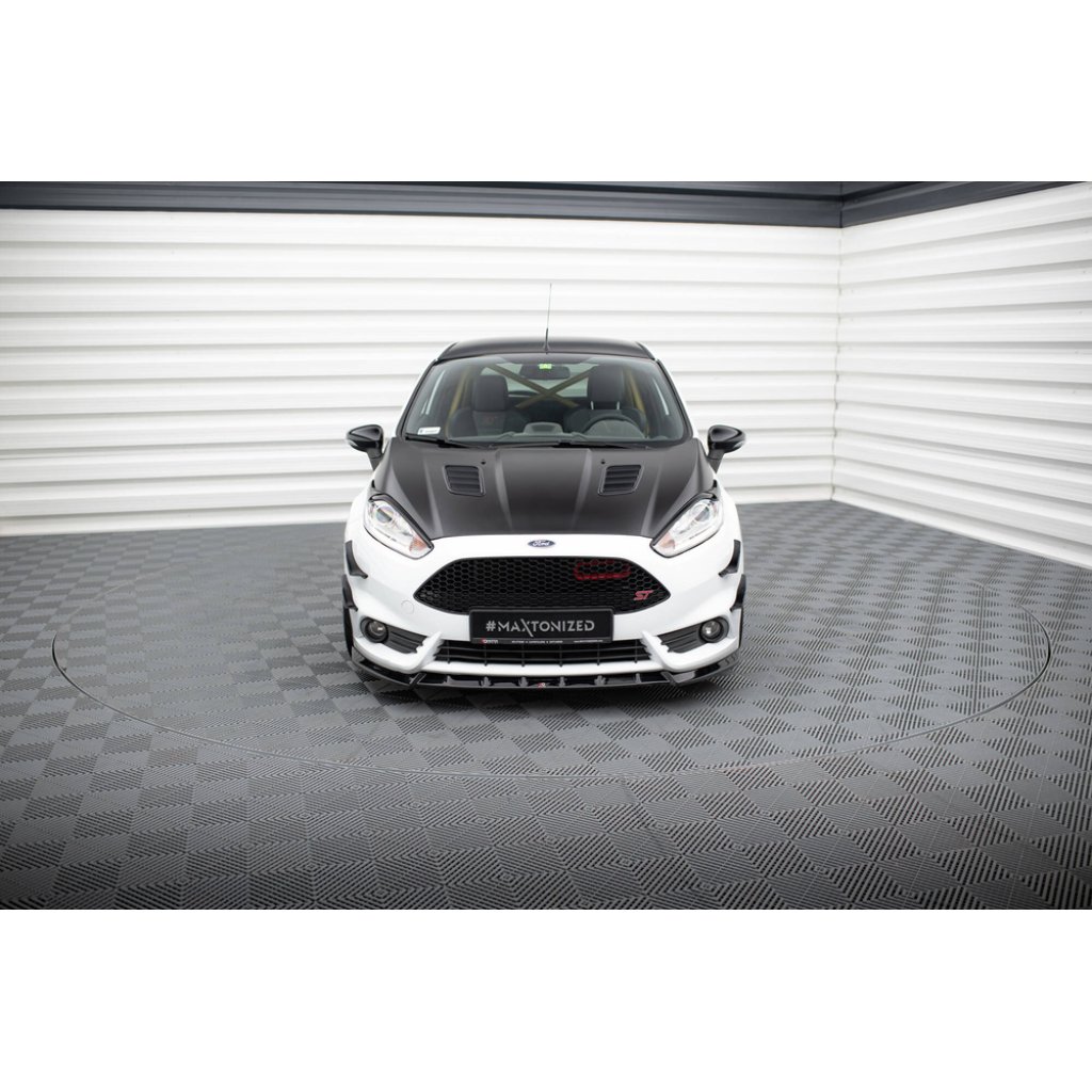Maxton Design spoiler pod přední nárazník ver.6 pro Ford Fiesta ST Mk7 Facelift, černý lesklý plast ABS