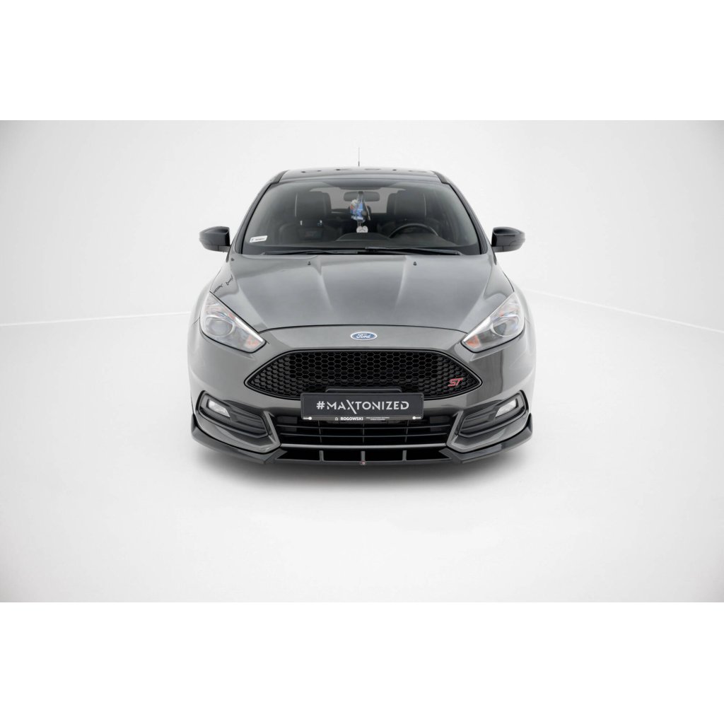 Maxton Design spoiler pod přední nárazník ver.6 pro Ford Focus ST Mk3 Facelift, černý lesklý plast ABS