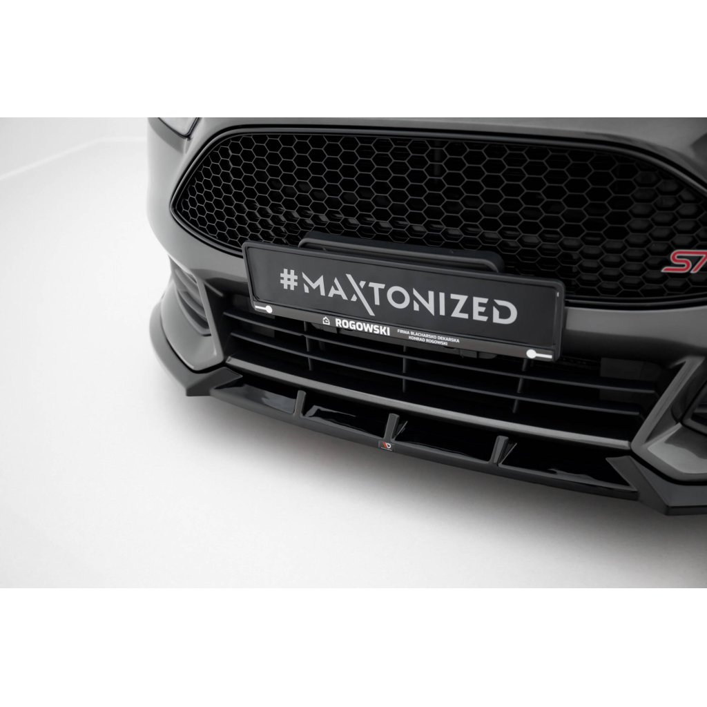 Maxton Design spoiler pod přední nárazník ver.6 pro Ford Focus ST Mk3 Facelift, černý lesklý plast ABS
