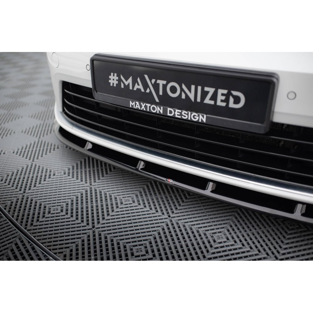 Maxton Design spoiler pod přední nárazník ver.6 pro Volkswagen Golf R Mk7, černý lesklý plast ABS
