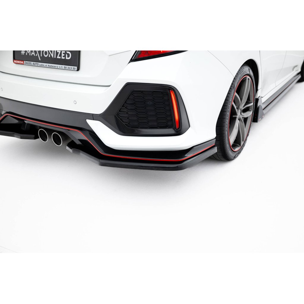 Maxton Design spoiler pod zadní nárazník pro Honda Civic Mk10 Sport, černý lesklý plast ABS