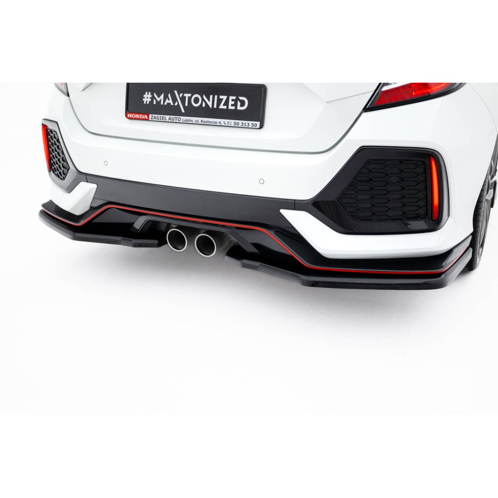 Maxton Design spoiler pod zadní nárazník pro Honda Civic Mk10 Sport, černý lesklý plast ABS