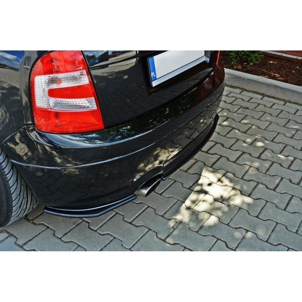 Maxton Design spoiler pod zadní nárazník pro Škoda Fabia RS Mk1, černý lesklý plast ABS