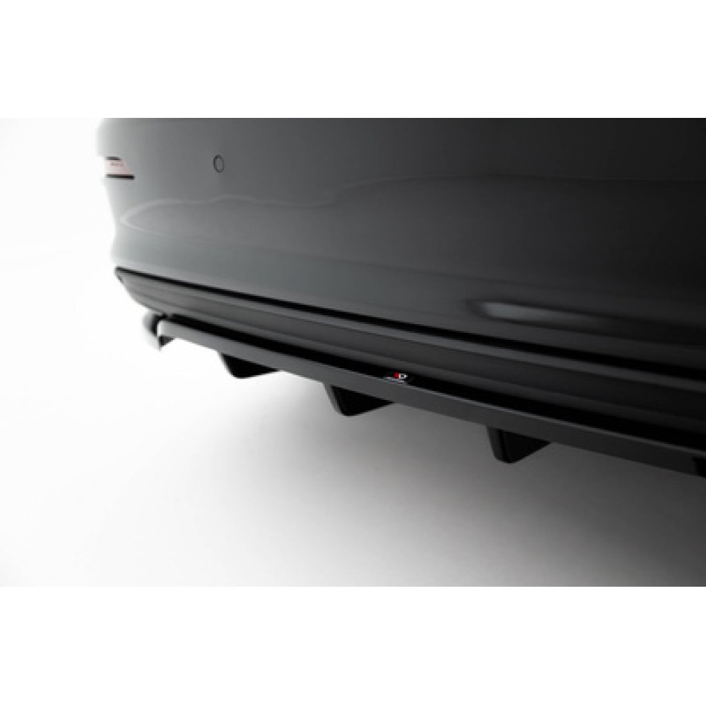 Maxton Design spoiler pod zadní nárazník s žebrováním pro Audi A3 8Y, černý lesklý plast ABS, plast ABS bez povrchové úpravy, Sedan