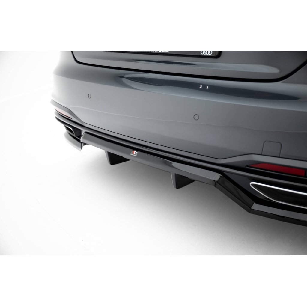 Maxton Design spoiler pod zadní nárazník s žebrováním pro Audi A5 F5 Facelift, černý lesklý plast ABS, Coupe/Sportback